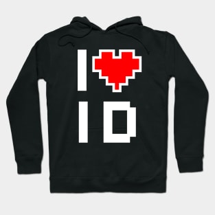 I Love ID - Pixel heart for Idaho gamer Hoodie